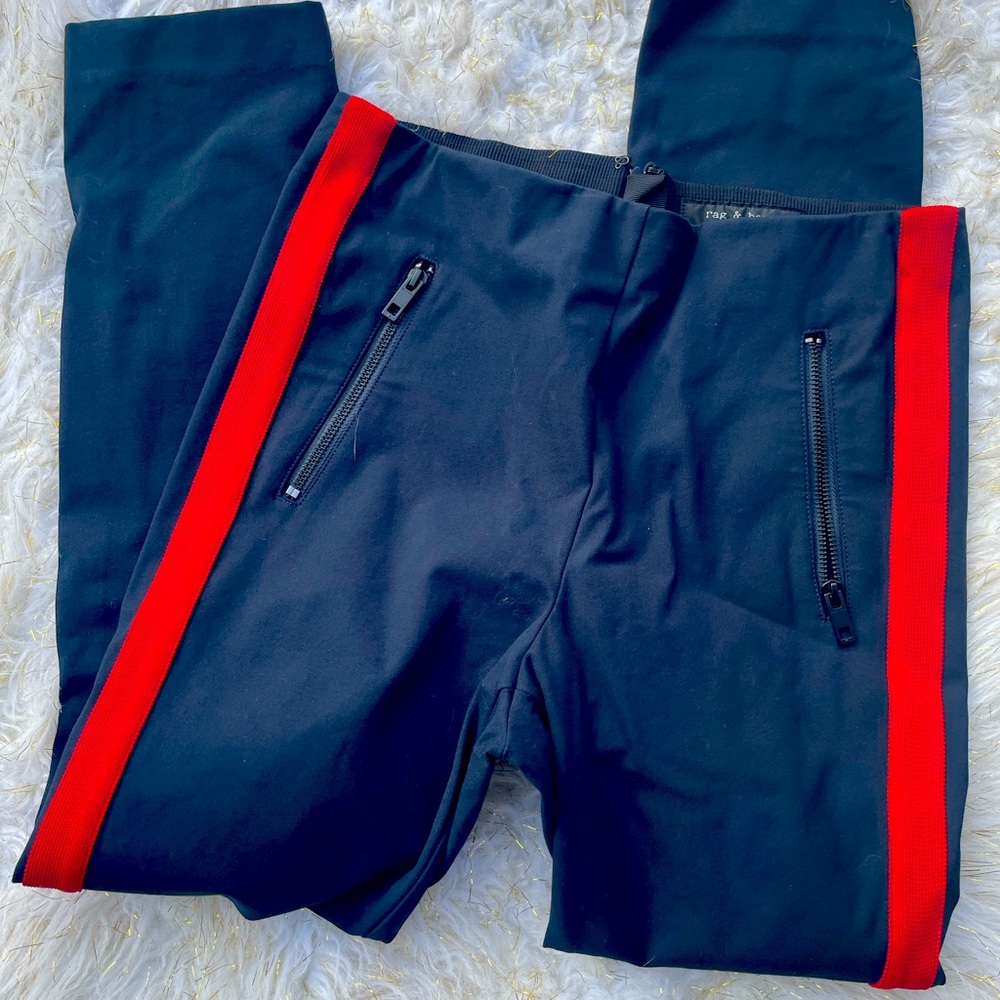 Rag & bone red stripes and blue navy pants